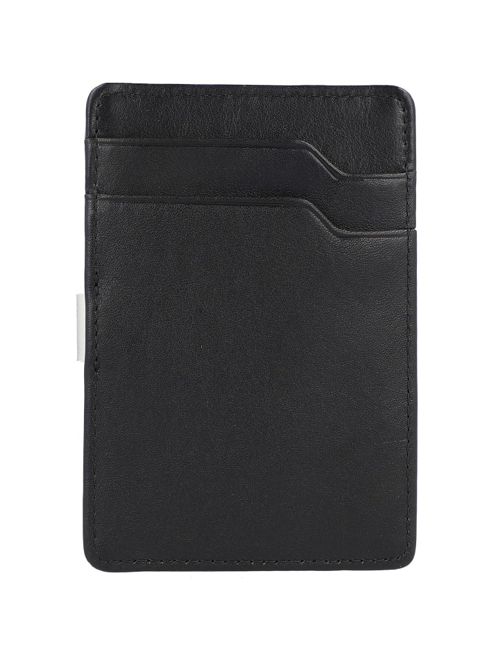 Eurojet Kreditkartenetui Leder 7,5 cm schwarz