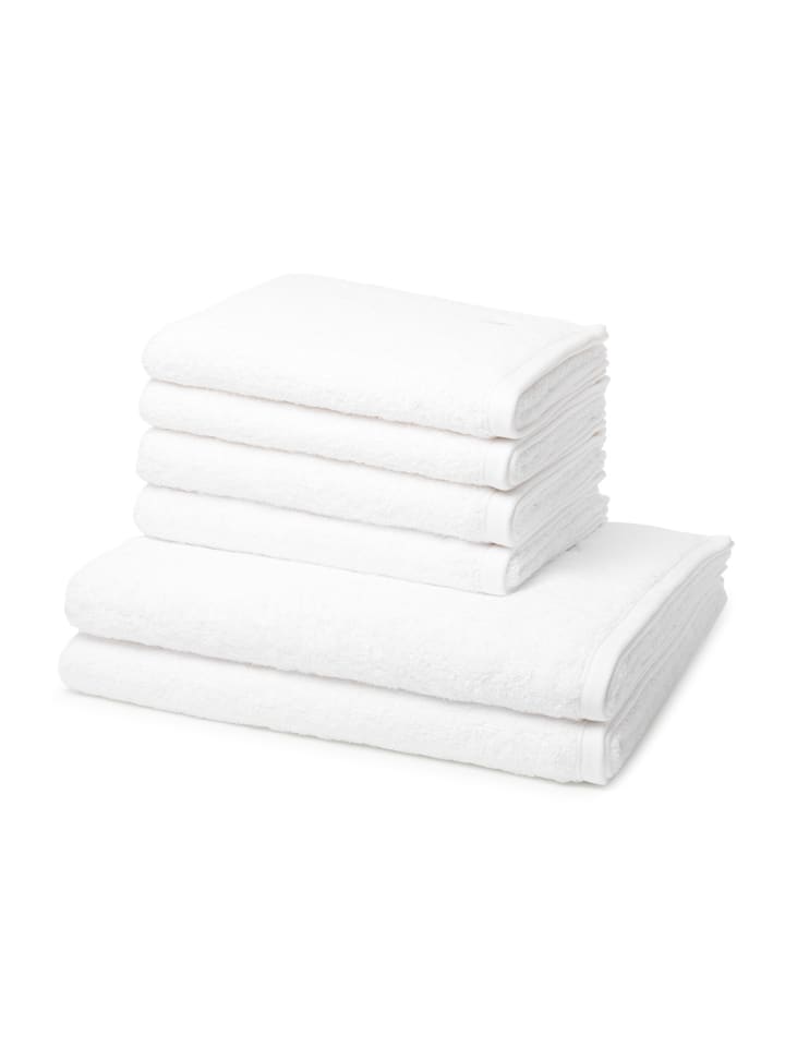 4 X Handtuch 2 X Duschtuch im Set Vita in Weiß