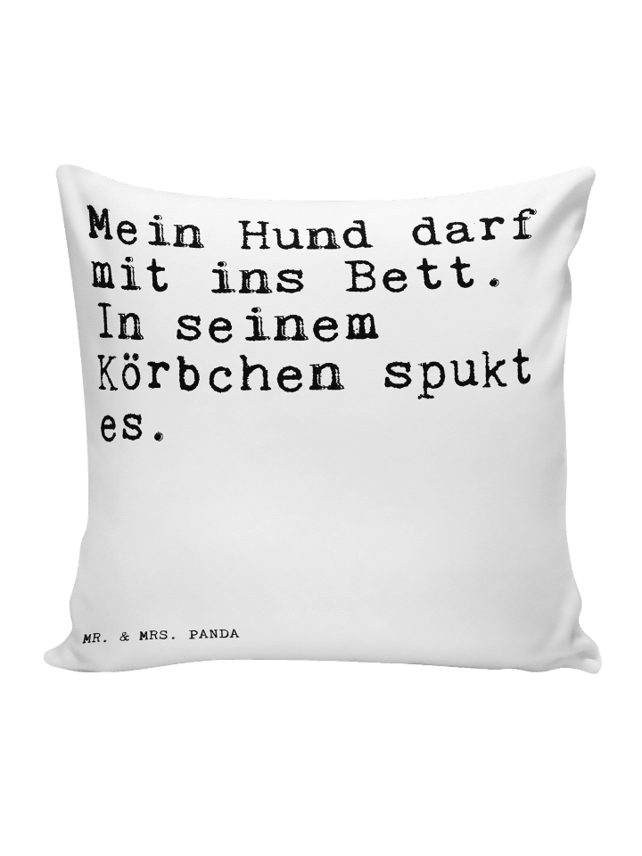 Kuschelkissen 40x40 Mein Hund darf mit... mit S... in Weiß