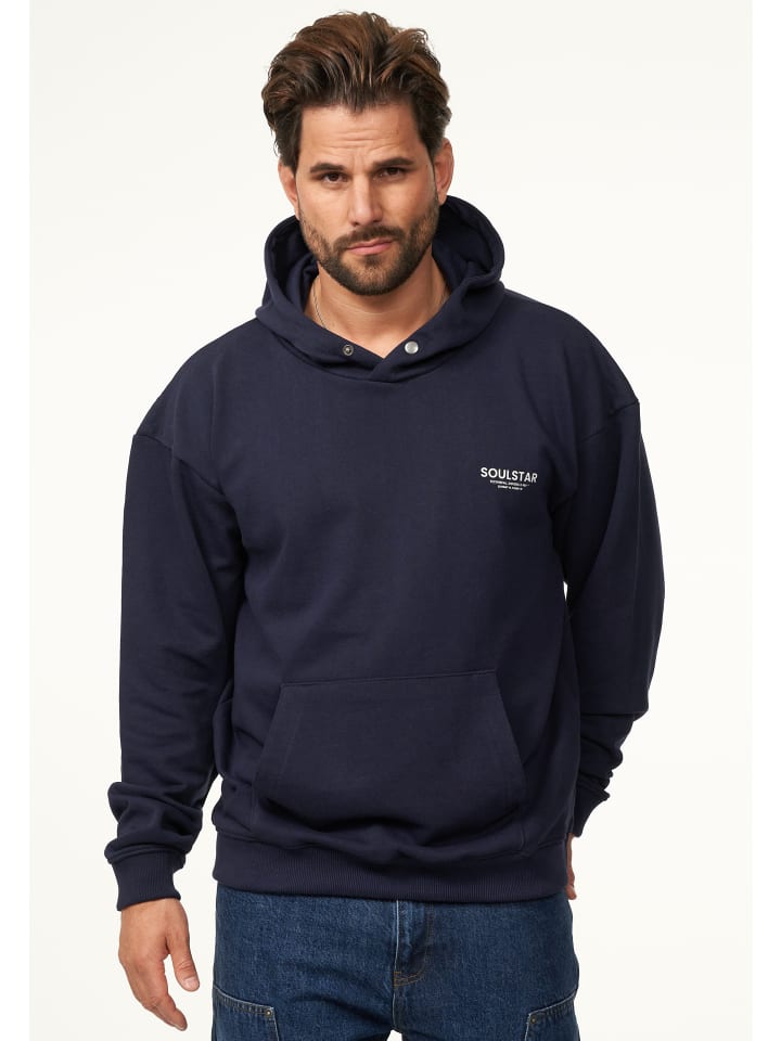 Kapuzenpullover - S2ANSAN Oversize Hoodie mit Button Sweater in Navy