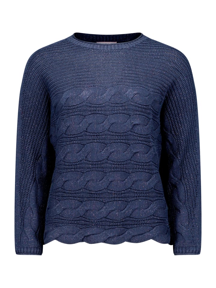 Strickpullover mit Struktur in dunkelblau