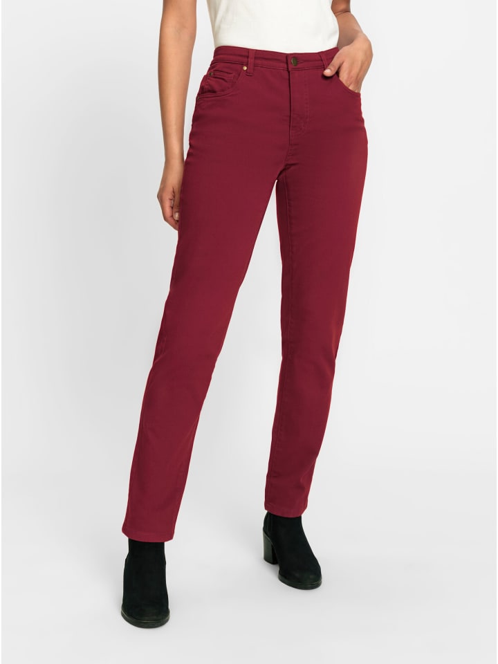 Jeans in dunkelrot