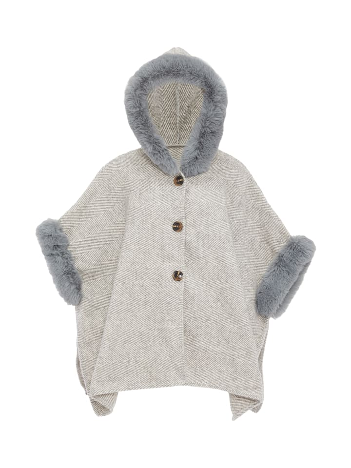 Women Poncho in Wollweiss