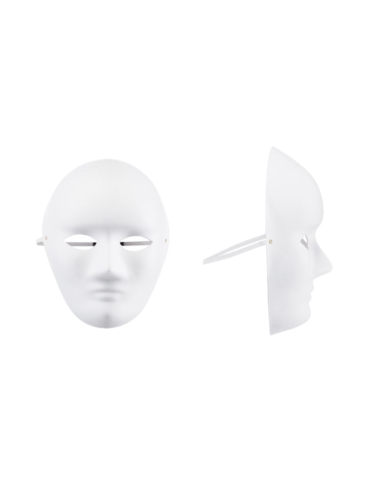 80x Maske Basteln in Weiß - (B)18,5 x (H)24 x (T)8 cm