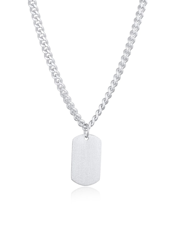 Halskette 925 Sterling Silber Plättchen in Silber