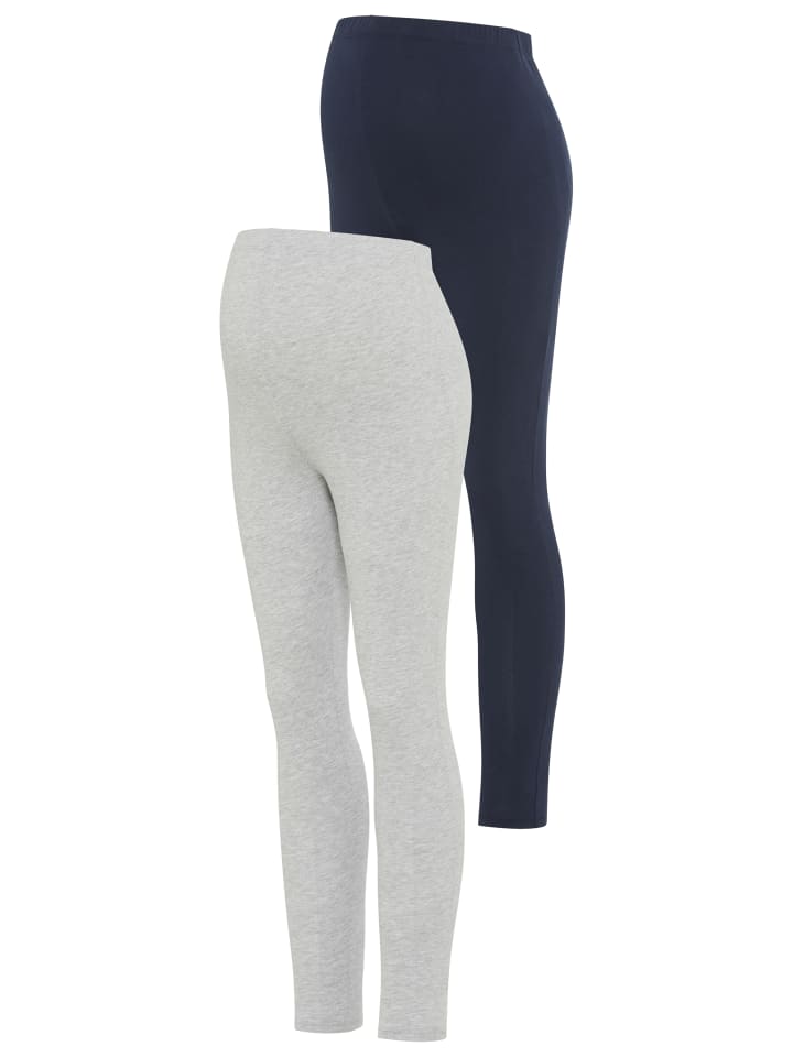 Umstandshose in marine/graumeliert