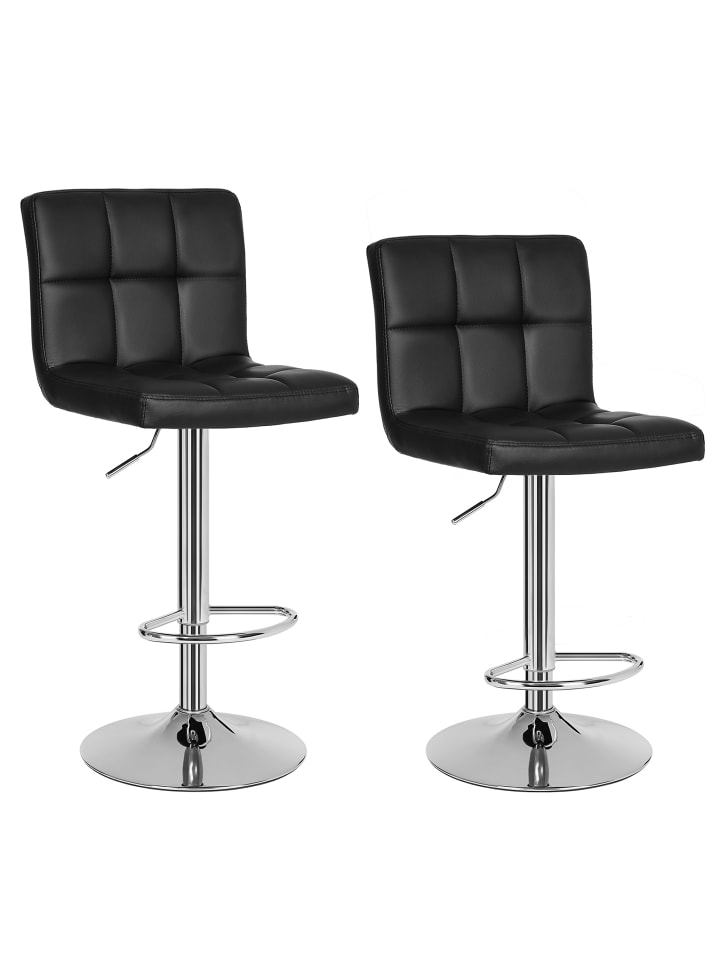 2er-set: Barhocker Monni in Schwarz - (B)44.5 x (H)(95-115) x (T)43 cm