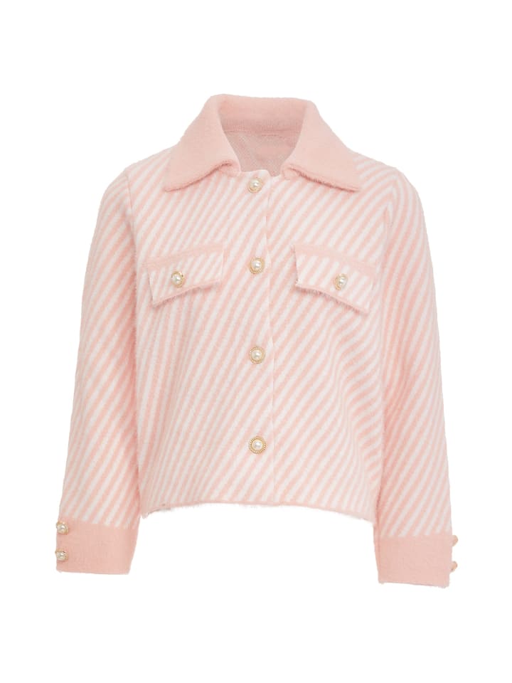 Damen Strickjacke in Rosa Wollweiss