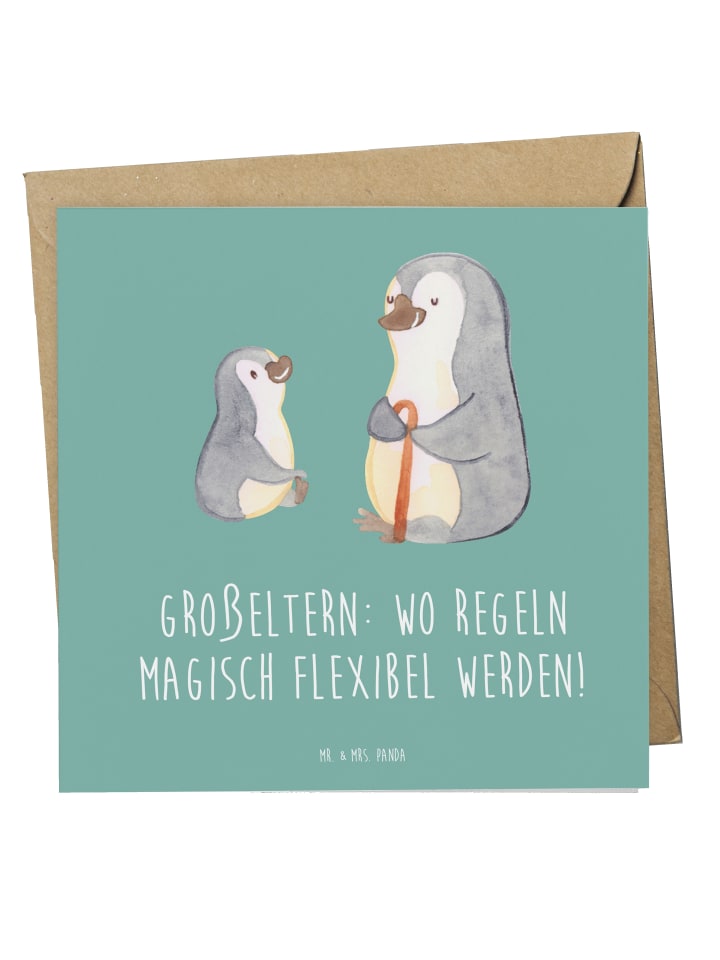 Glückwunschkarte Großeltern Magie mit Spruch in Meeresbrise