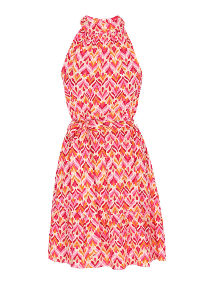 Women Dress in pink multicolor