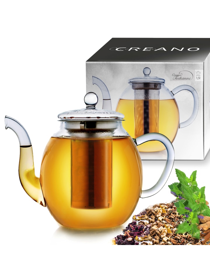 Teekanne "hoch 1,5L" aus hitzebeständigem Glas