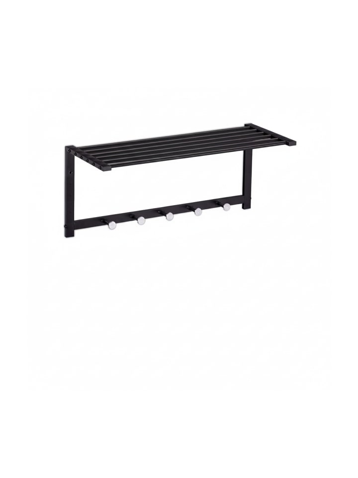 Wandgarderobe in Schwarz - (B)65 x (H)28 x (T)25 cm