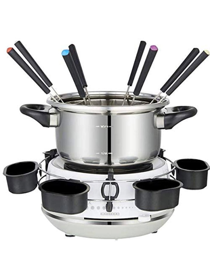 16310230 Elektro-Fondue Set mit praktischem Drehring mit 6 Saucenbechern