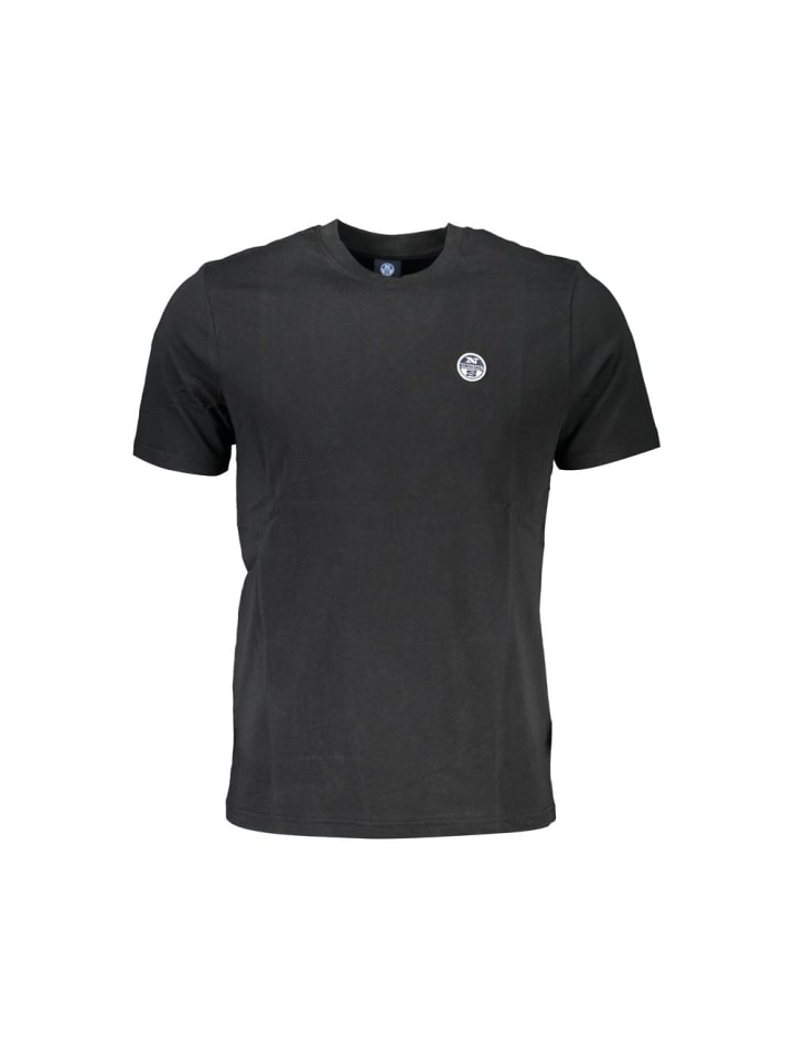 Schwarz Baumwolle Herren T-Shirt