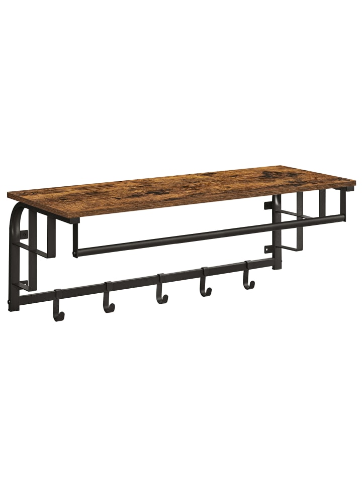 Wandgarderobe Barnet-old in Braun-Schwarz - (B)80 x (H)27 x (T)30 cm