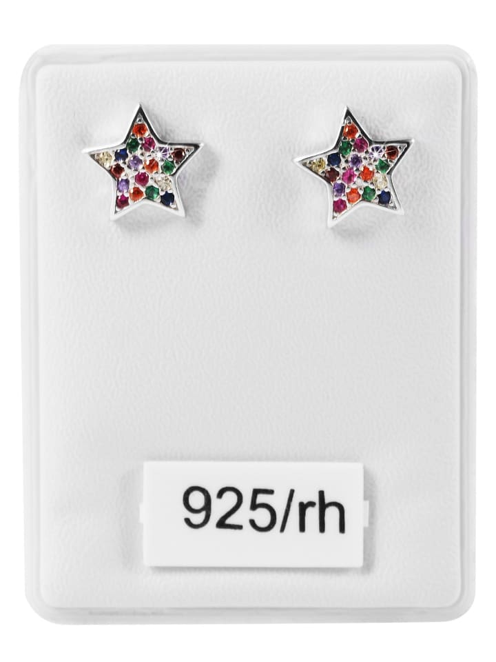 Damen Ohrringe – Ohrstecker aus 925 Silber mit Zirkonia in silber