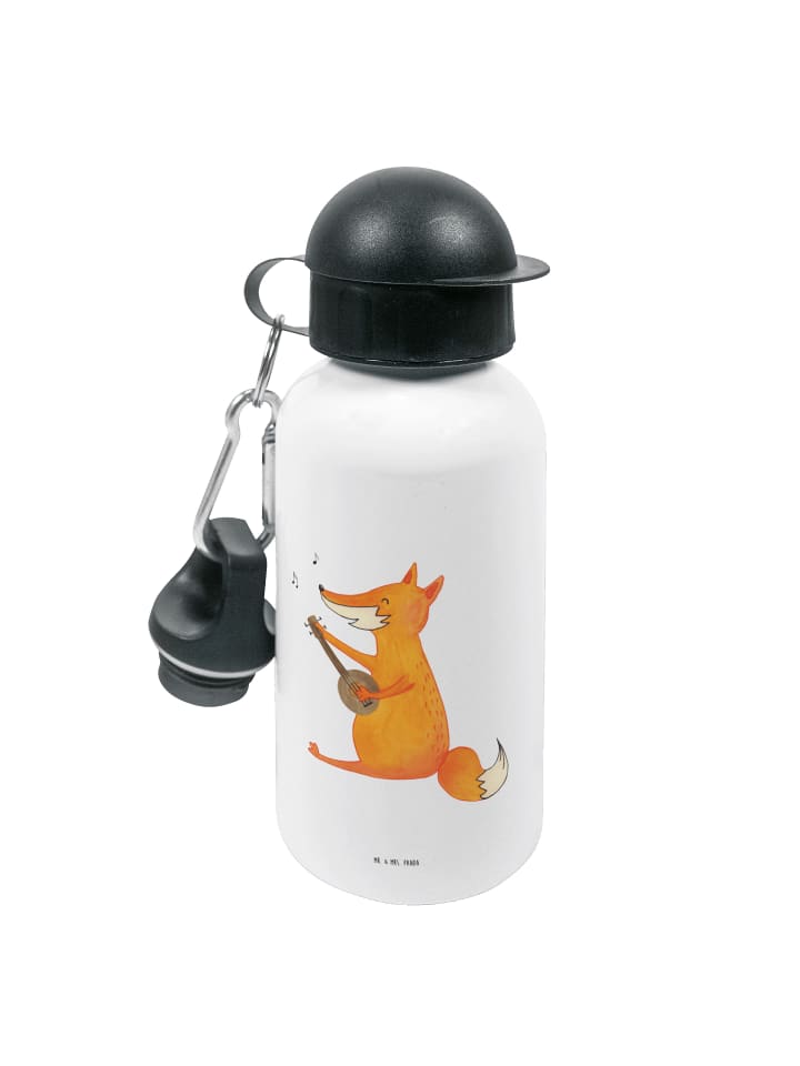 Trinkflasche Fuchs Gitarre ohne Spruch in Weiß