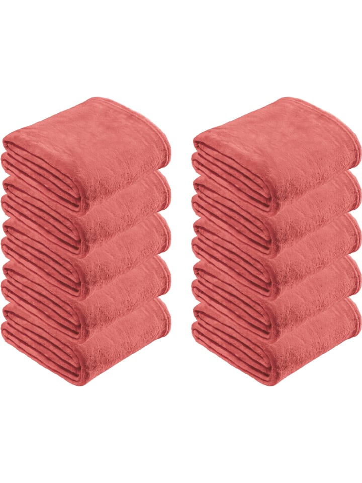 Fleece, Microfaser Wohndecke 10er-Pack in koralle