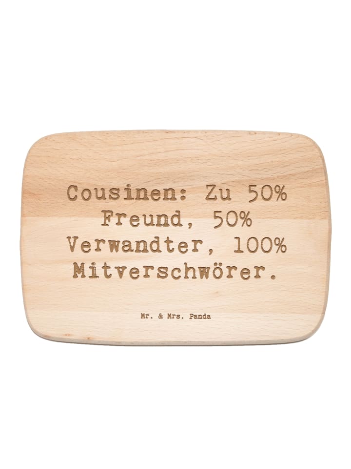 Schneidebrett Holz Spruch Cousin Mitverschwörer... in Transparent