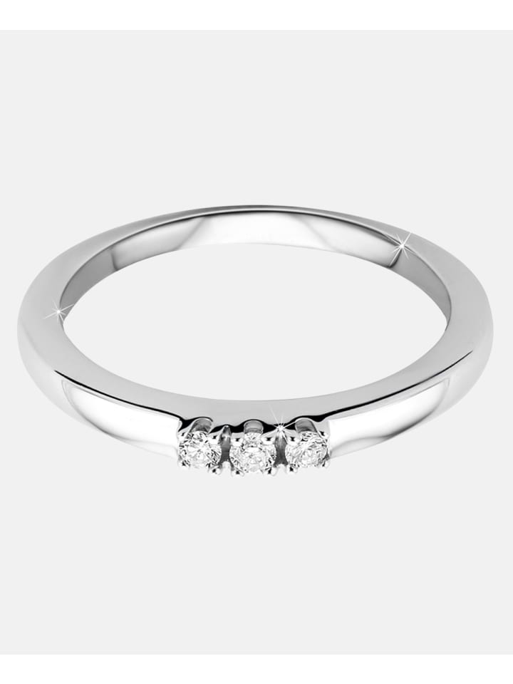 Ring aus 375 Weißgold mit Diamant