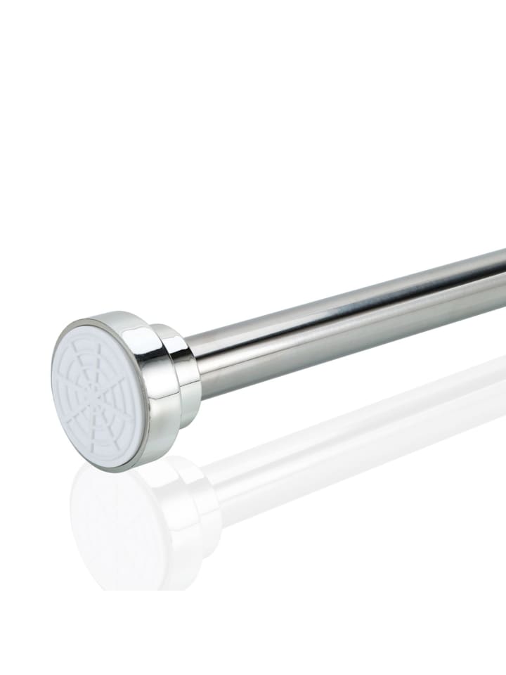 Duschvorhangstange Teleskopstange Ausziehbar Edelstahl in 120 - 227 cm in SILBER