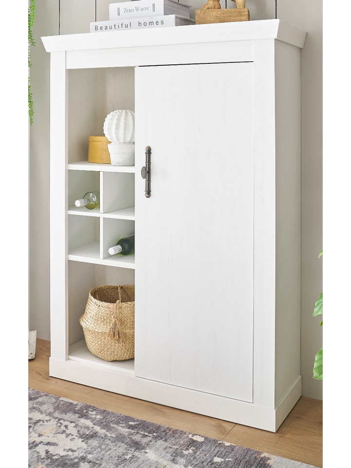 Kommode weiß Pinie Landhaus, Highboard 105 x 146 cm, Soft-Close-Funktion