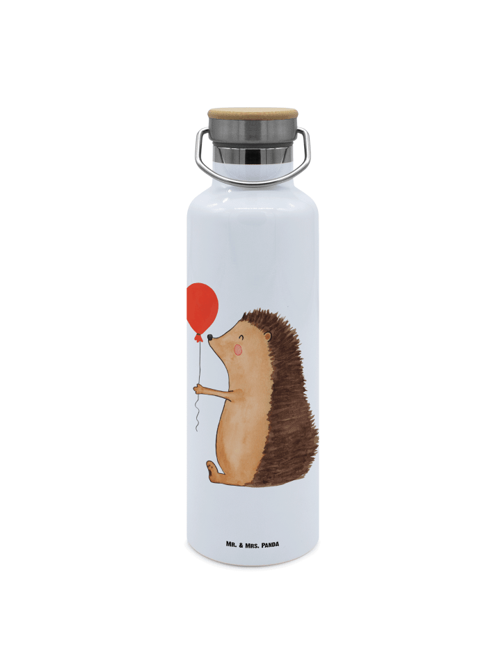 Trinkflasche Igel Luftballon ohne Spruch in Weiß