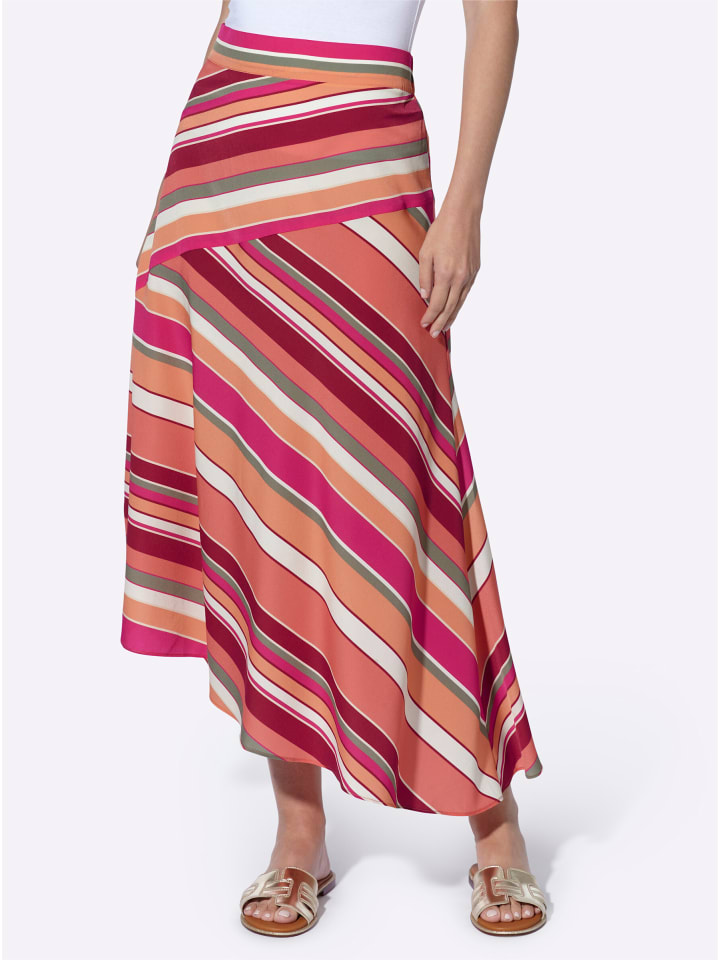 Druck-Rock in grapefruit-khaki-bedruckt