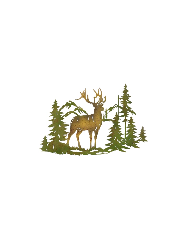 Wanddekoration Hirsch in grün