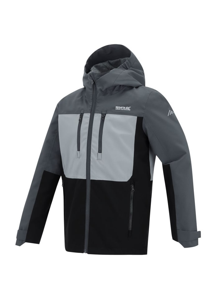 Outdoorjacke Kinder Wasserdicht mit versiegelten Nähten in grau