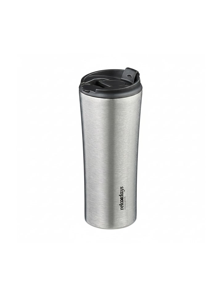 Thermobecher in Silber/ Schwarz - 400 ml