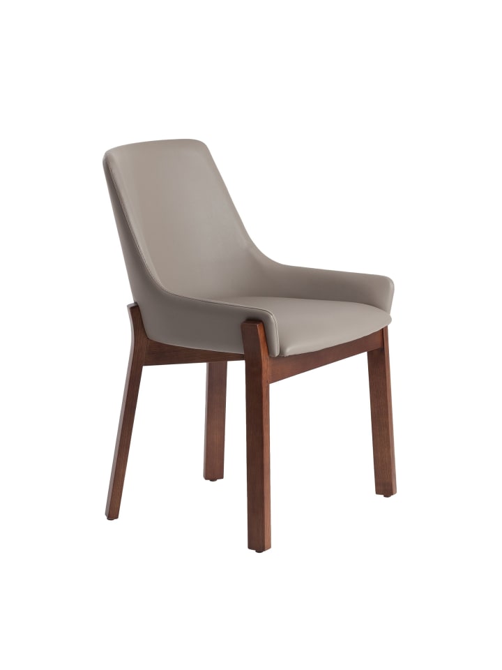 Stuhl 4017 in Nerz/Walnuss – (B)59 x (H)80 x (T)60 cm