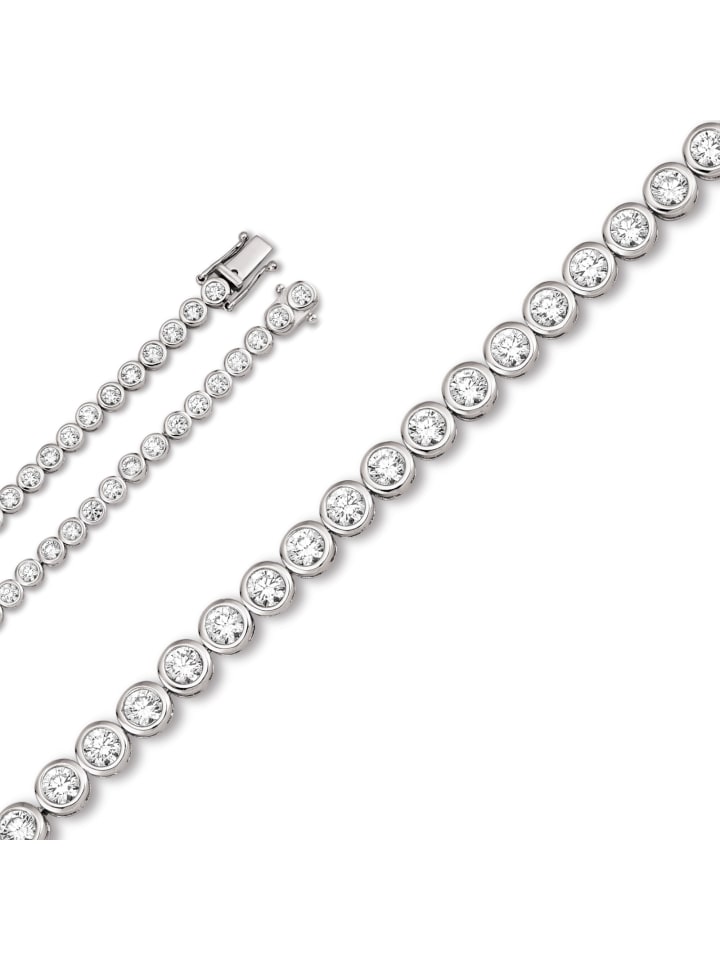 Zirkonia Armband aus 925 Silber   17 cm  Ø 4,30 mm in silber