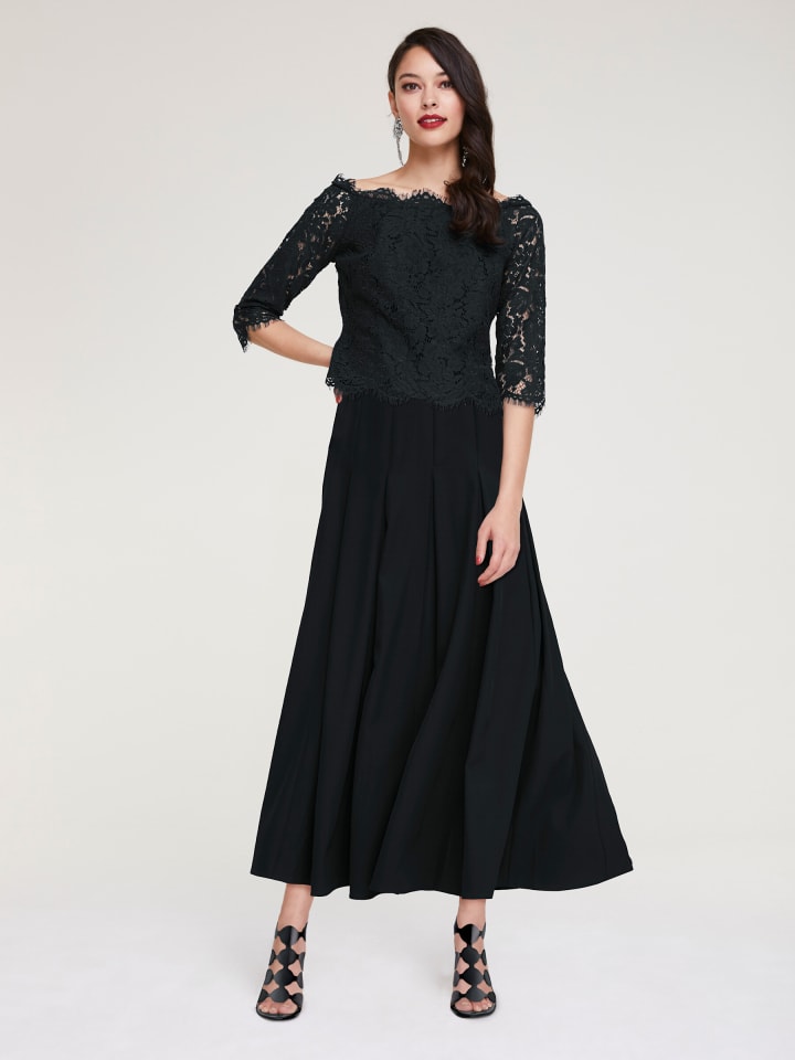 Spitzen-Bluse in schwarz
