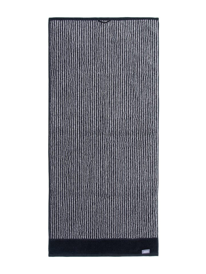 Duschtuch in Grau/schwarz