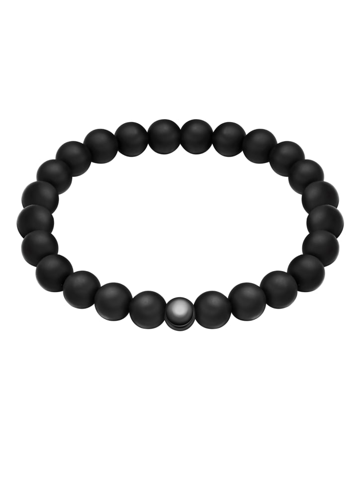 Armband aus Edelstahl mit Onyx in schwarz