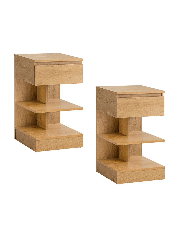 Nachttisch in Eiche natur - (W) 39 x (H) 65 x (L) 39 cm