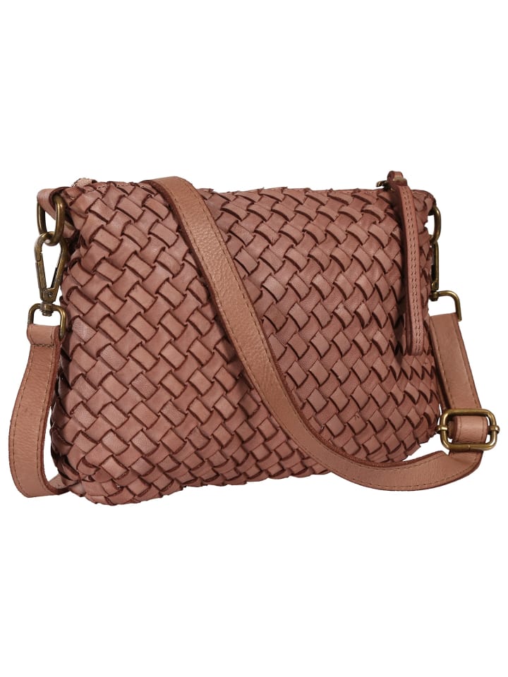 Toscanto Umhängetasche Leder altrosa ca. 27cm