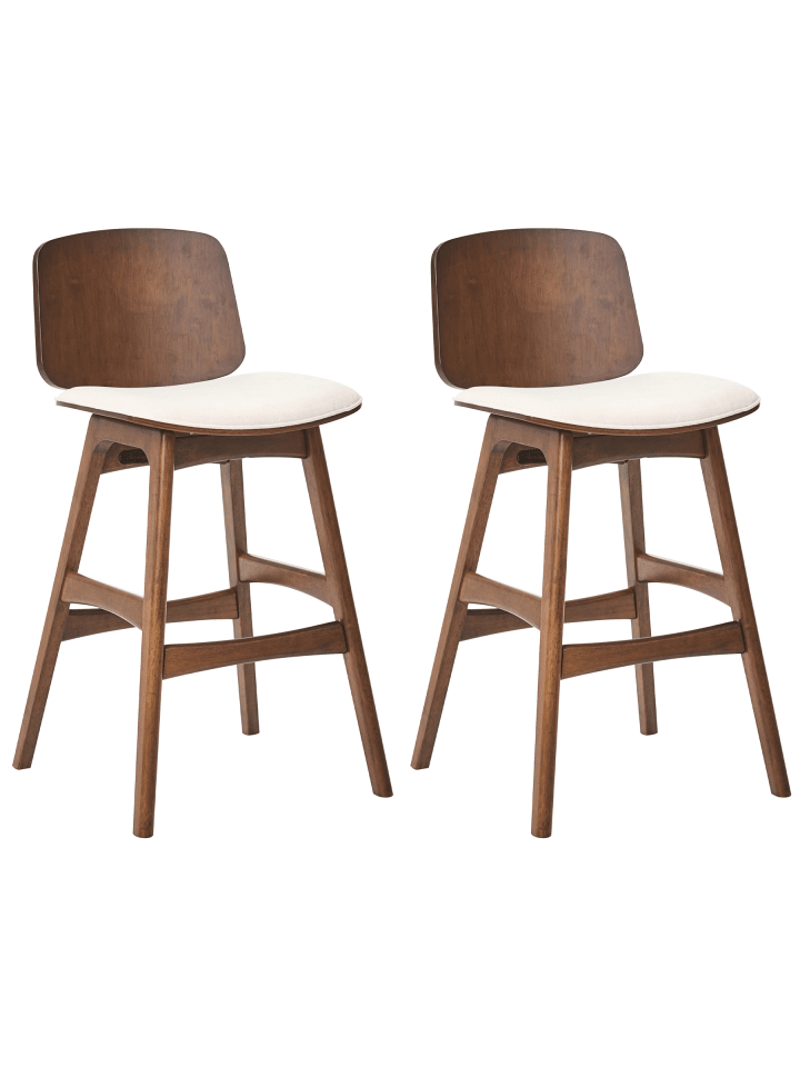 2er-Set Barhocker CHARLESTON in Braun/Beige