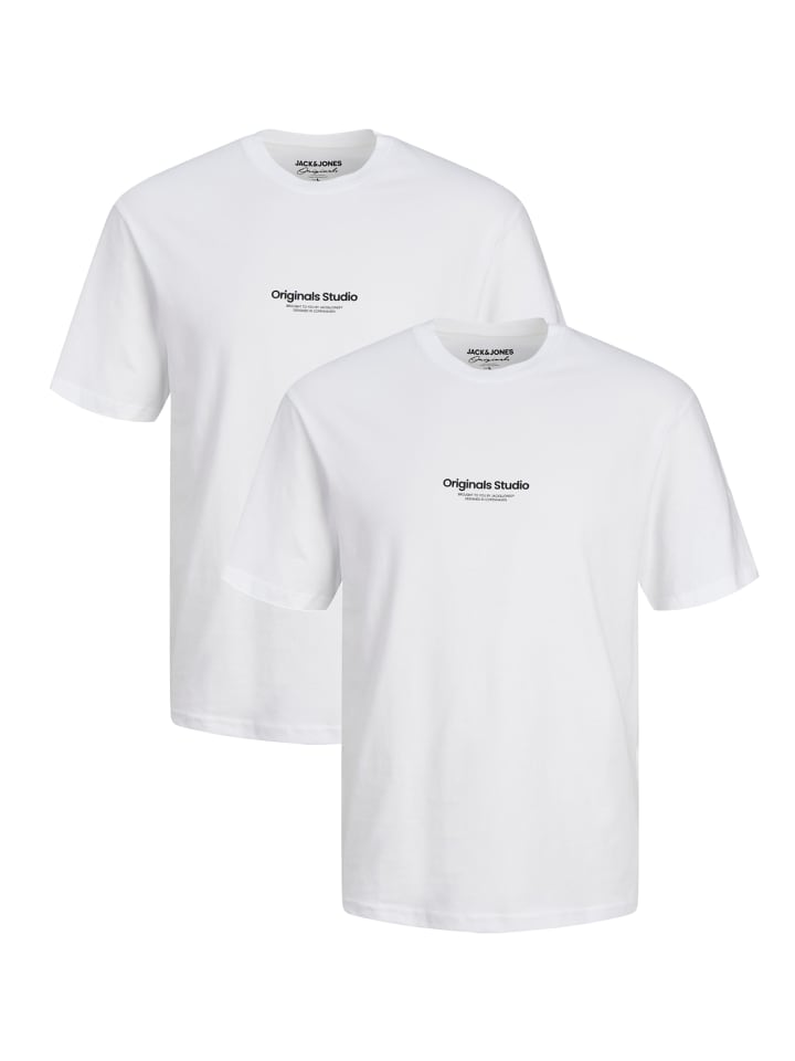 2-er Set Logo T-Shirt Kurzarm Shirt JORVESTERBRO in Weiß