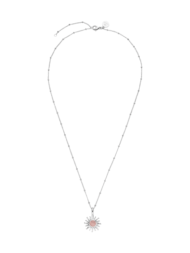 Kette Sun Rosenquarz Silber