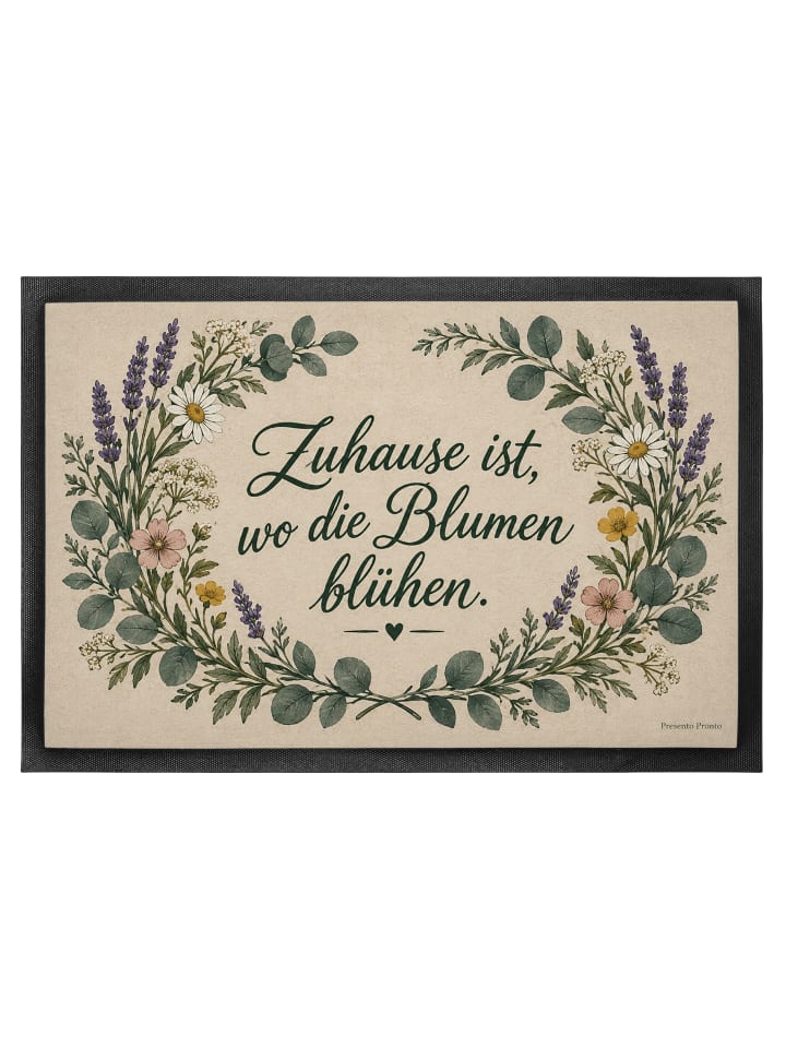 Schmutzfangmatte Fußmatte Botanisch Design mit ... in Weiß
