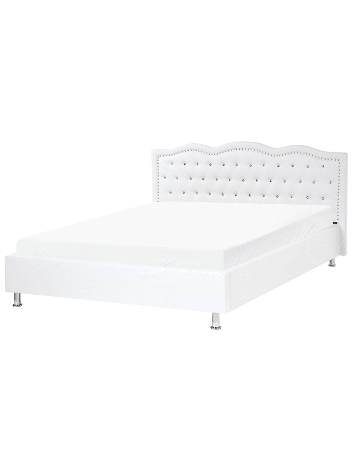 2-tlg Doppelbett METZ in Weiß/Silber