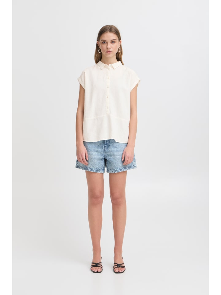 Bluse kurzarm IHLINNO Loose fit in Cloud Dancer