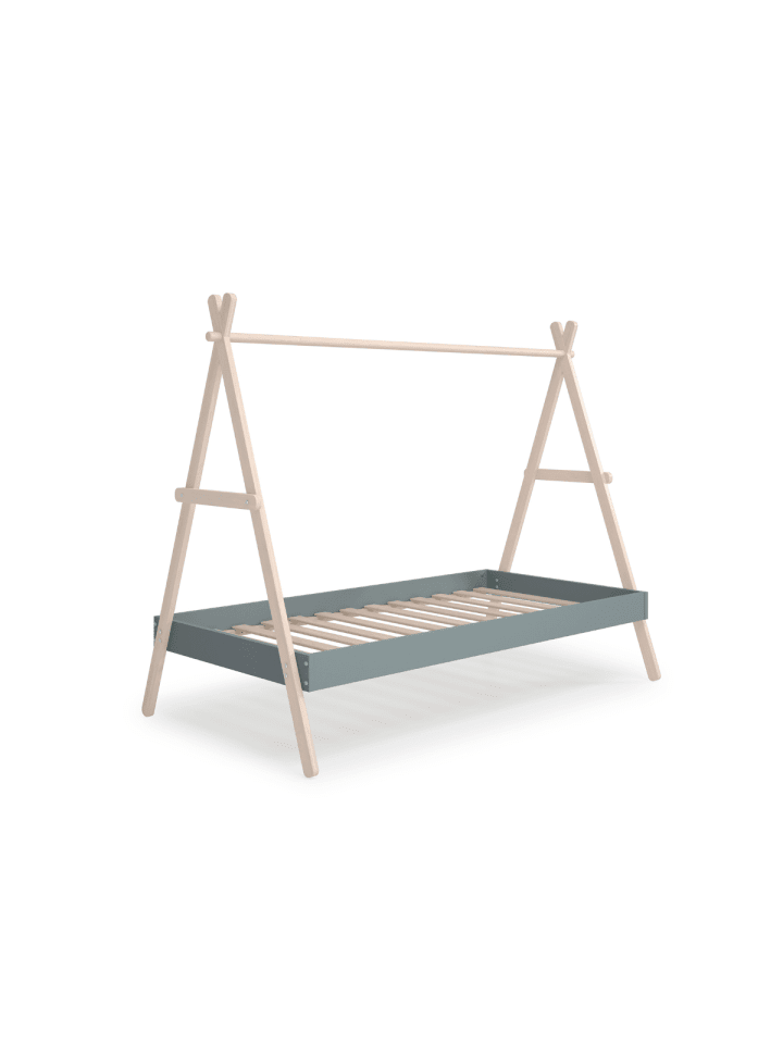 Bett ELIOTT in Khakigrün - (W)209,4 x (H)160 x (L)104,5 cm