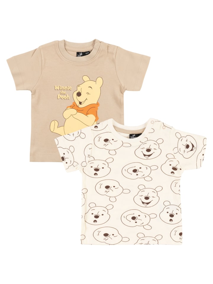 2er Pack Disney Winnie Pooh Baby T-Shirt Shirt Kurzarm in beige