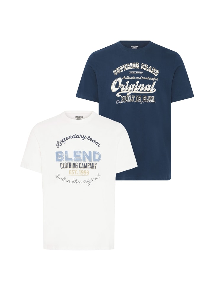 Rundhalsshirt BHBenop 2er-Pack in Blau