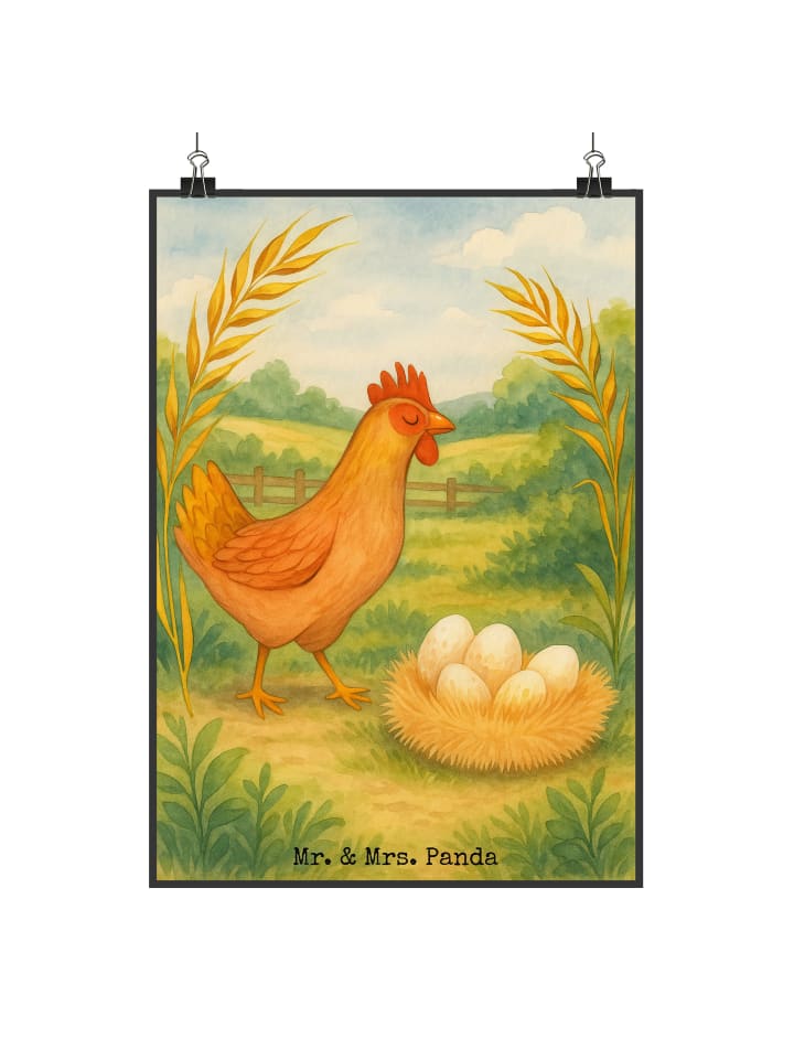 Poster Huhn Stolz Design ohne Spruch in Weiß
