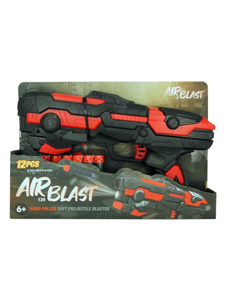 Airblast Softbullet Pistole für Kinder 29 cm lang inkl. 6 Softdarts in Rot