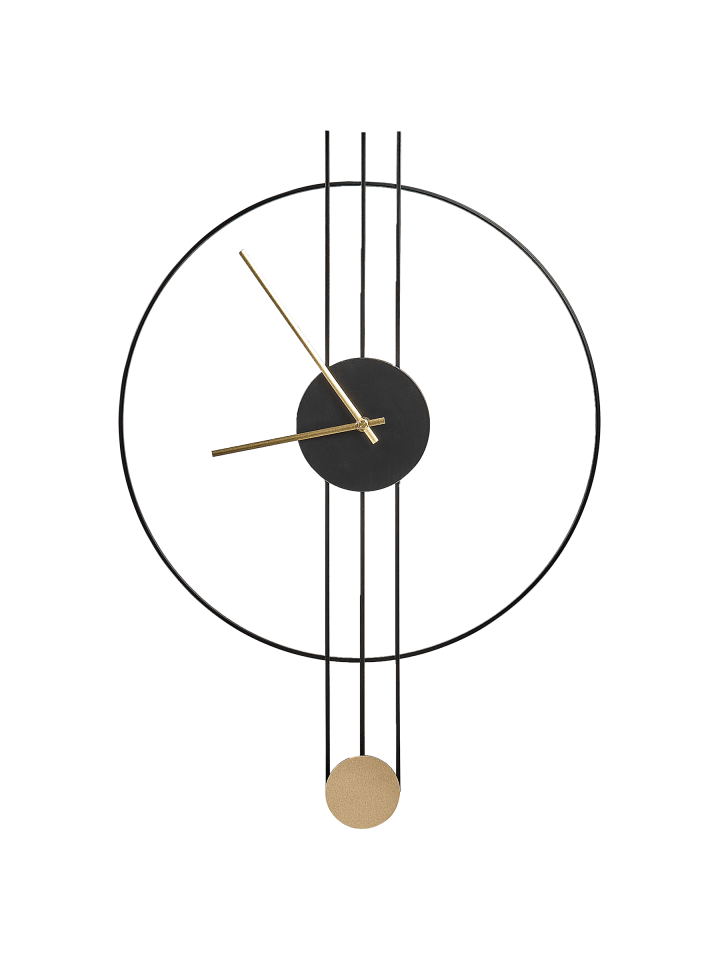 Wanduhr ANNIVIERS in Schwarz/Gold - (W) 44 x (H) 65 x (L) 2 cm